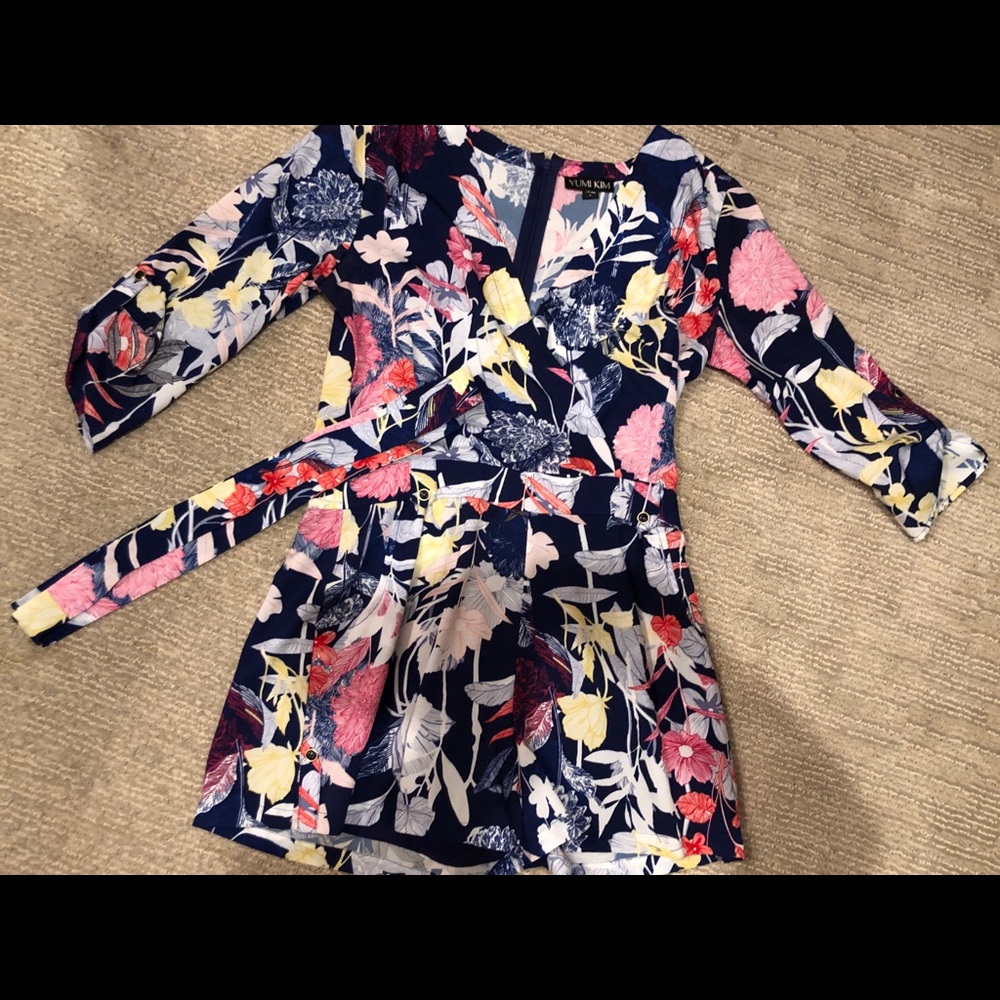 Yumi Kim Romper Navy  - Tropical Fiesta floral